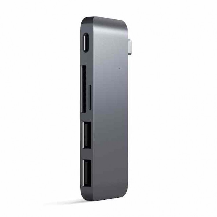 Satechi USB-C Passthrough Hub Adapter 4X Θύρες USB-A 3.0 Αλουμινίου, 5-σε-1 - ΓΚΡΙ - SA-ST-TCUPM