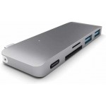 Satechi USB-C Passthrough Hub Adapter 4X Θύρες USB-A 3.0 Αλουμινίου, 5-σε-1 - ΓΚΡΙ - SA-ST-TCUPM