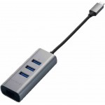 Satechi Αλουμινίου USB-C multiport hub με 3Χ θύρες USB-A και 1Χ θύρα Gigabit Ethernet - ΓΚΡΙ - SA-ST-TC2N1USB31AM