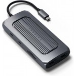 Satechi Aluminum USB-C Multi-Port MX Adapter, Dual 4K HDMI, USB-C PD Charging, Gigabit Ethernet, USB-C - ΓΚΡΙ - SA-ST-UCMXAM