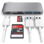 Satechi USB-C Passthrough Hub Adapter 4X Θύρες USB-A 3.0 Αλουμινίου, 5-σε-1 - ΓΚΡΙ - SA-ST-TCUPM