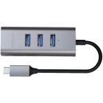 Satechi Αλουμινίου USB-C multiport hub με 3Χ θύρες USB-A και 1Χ θύρα Gigabit Ethernet - ΓΚΡΙ - SA-ST-TC2N1USB31AM