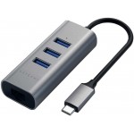 Satechi Αλουμινίου USB-C multiport hub με 3Χ θύρες USB-A και 1Χ θύρα Gigabit Ethernet - ΓΚΡΙ - SA-ST-TC2N1USB31AM