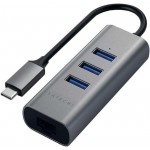 Satechi Αλουμινίου USB-C multiport hub με 3Χ θύρες USB-A και 1Χ θύρα Gigabit Ethernet - ΓΚΡΙ - SA-ST-TC2N1USB31AM