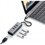 Satechi Αλουμινίου USB-C multiport hub με 3Χ θύρες USB-A και 1Χ θύρα Gigabit Ethernet - ΓΚΡΙ - SA-ST-TC2N1USB31AM