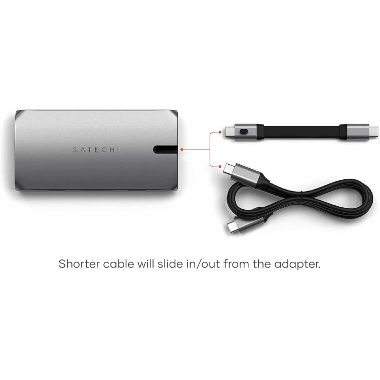 Satechi USB-C Hub Αλουμινίου 9-in-1 Multiport Adapter On-The-Go Multiport Adapter για Apple MacBook Pro/Air M2/ M1, Apple iPad Pro/Air, Apple M2 Mac Mini, iMac M1 - ΓΚΡΙ - SA-ST-UCMBAM