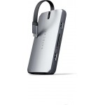 Satechi USB-C Hub Αλουμινίου 9-in-1 Multiport Adapter On-The-Go Multiport Adapter για Apple MacBook Pro/Air M2/ M1, Apple iPad Pro/Air, Apple M2 Mac Mini, iMac M1 - ΓΚΡΙ - SA-ST-UCMBAM