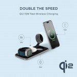 SATECHI Ασύρματος 15W Qi2 TRIO 3σε1 Tριπλός Φορτιστής Αλουμινίου με φορτιστή για Apple Watch Series, για iPhone, AirPods, & Apple Watch - ΓΚΡΙ - SA-ST-QTPM-EA 