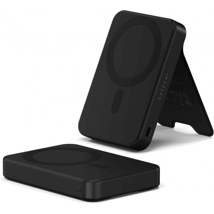 SATECHI OntheGo Qi2 Ασύρματος PowerBank 10.000mAh Φορτιστής με Αναδιπλούμενη 15W βάση - ΜΑΥΡΟ - SA-ST-B10Q2SK