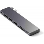 Satechi Αλουμινίου USB-C 100W PD multiport Adapter Pro Slim 7-σε-1 hub για APPLE MACBOOK σειράς M1/M2/M3/Μ4 - ΓΚΡΙ - SA-ST-HUCPHSM