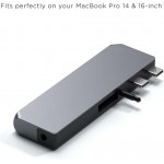 Satechi Αλουμινίου USB-C Pro Hub Mini Multiport Adapter για Apple MacBook Pro M1,M2,M3 series (2016-2024) - Γκρι - SA-ST-UCPHMIM