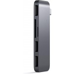Satechi USB-C Combo Hub Adapter 3X Θύρες USB-A 3.0 Αλουμινίου, 3-σε-1, με αναγνώστη καρτών Micro SD/SD/TF - ΓΚΡΙ - SA-ST-TCUHM