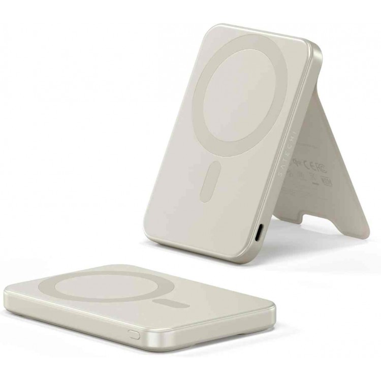 SATECHI OntheGo Qi2 Ασύρματος PowerBank 5.000mAh Φορτιστής με Αναδιπλούμενη 15W βάση - Sand ΜΠΕΖ - SA-ST-B5Q2SW