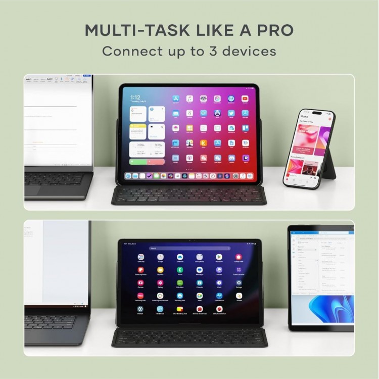 SATECHI ONTHEGO Ασύρματο πληκτρολόγιο Bluetooth Αλουμινίου QWERTY - ΜΑΥΡΟ - SA-ST-KOTGK-EN