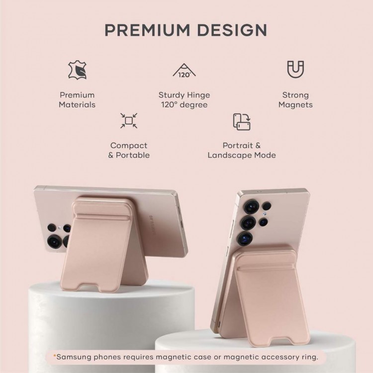 SATECHI OntheGo Qi2 Ασύρματος PowerBank 5.000mAh Φορτιστής με Αναδιπλούμενη 15W βάση - Desert ΡΟΖ - SA-ST-B5Q2SR