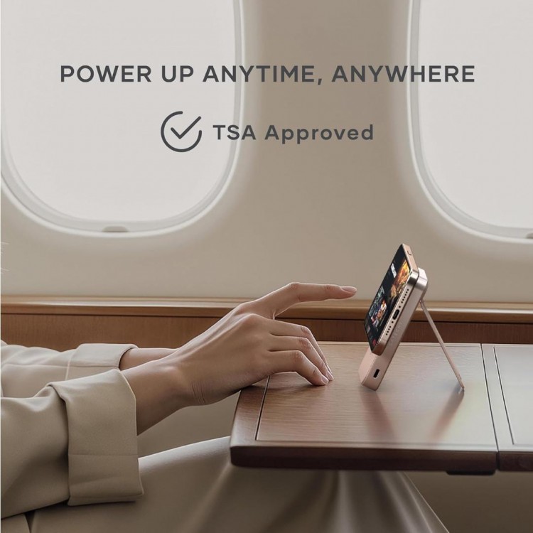 SATECHI OntheGo Qi2 Ασύρματος PowerBank 10.000mAh Φορτιστής με Αναδιπλούμενη 15W βάση - ΡΟΖ Desert - SA-ST-B10Q2SR