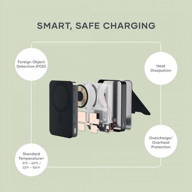SATECHI OntheGo Qi2 Ασύρματος PowerBank 10.000mAh Φορτιστής με Αναδιπλούμενη 15W βάση - ΜΑΥΡΟ - SA-ST-B10Q2SK