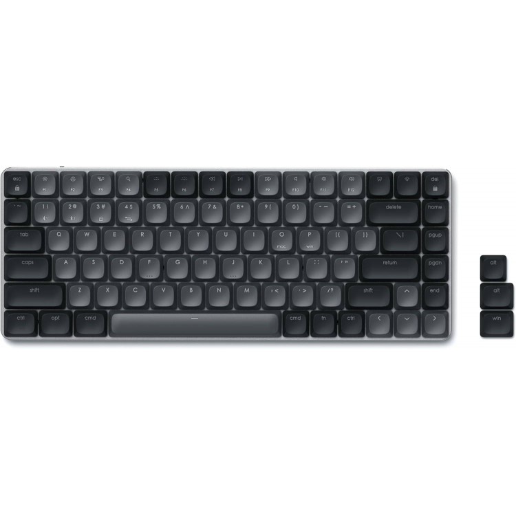 SATECHI Slim SM1 Mechanical Bluetooth LED Backlit Ασύρματο Gaming πληκτρολόγιο για Apple Mac, iMac, Macbook, Windows PCS - QWERTY - ΣΚΟΥΡΟ ΓΚΡΙ - ST-KSM1DK-EN