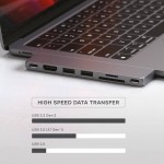 Satechi Αλουμινίου USB-C 100W PD multiport Adapter Pro Slim 7-σε-1 hub για APPLE MACBOOK σειράς M1/M2/M3/Μ4 - ΓΚΡΙ - SA-ST-HUCPHSM