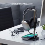 Satechi Aluminum 2-σε-1 Επιτραπέζια Βάση Φόρτισης ακουστικών με ασ΄ύρματη φόρτιση - Γκρι - SA-ST-UCHSMCM