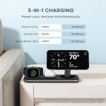 SATECHI Ασύρματος 15W Qi2 TRIO 3σε1 Tριπλός Φορτιστής Αλουμινίου με φορτιστή για Apple Watch Series, για iPhone, AirPods, & Apple Watch - ΓΚΡΙ - SA-ST-QTPM-EA 