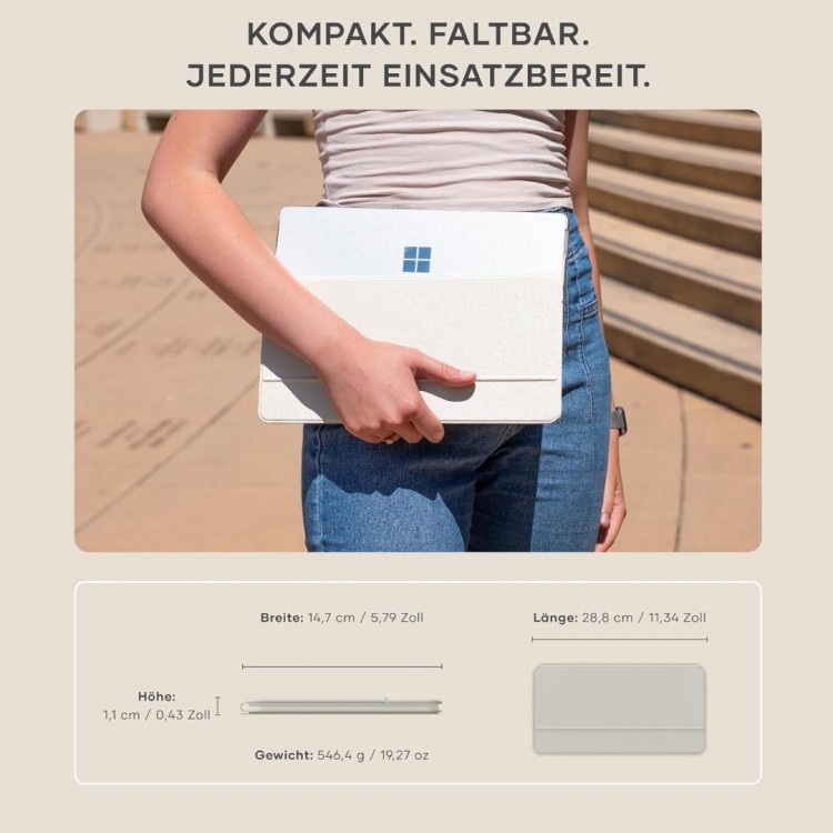 SATECHI ONTHEGO Ασύρματο πληκτρολόγιο Bluetooth Αλουμινίου QWERTY - Sand ΜΠΕΖ - SA-ST-KOTGW-EN