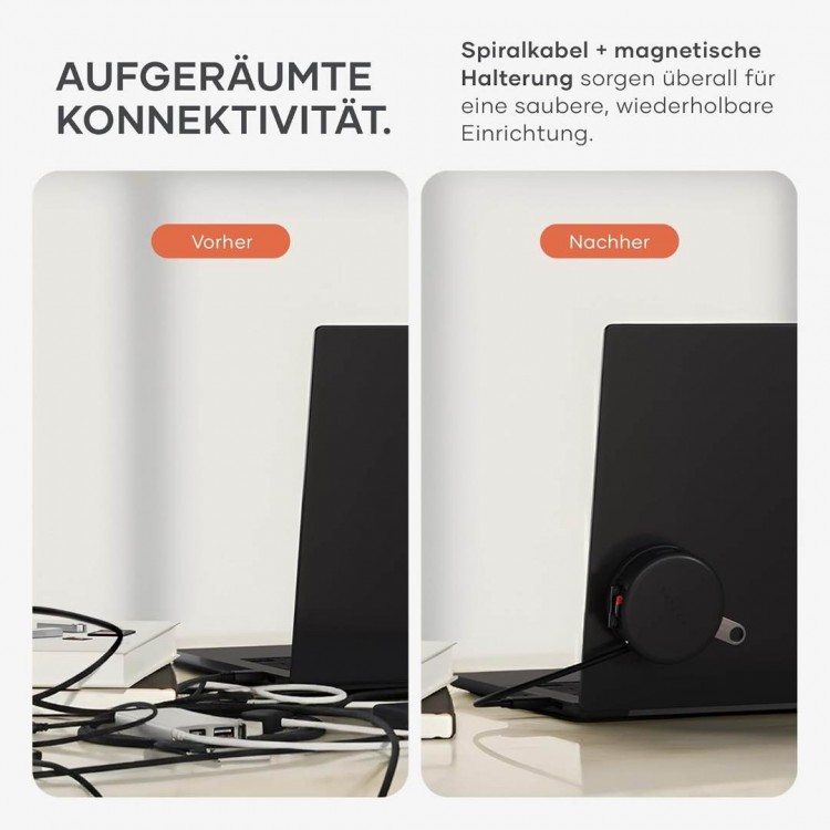 Satechi OntheGo 7-σε-1 Portable Μαγνητικό 100W PD multiport Adapter, με USB-A, USB-C PD, 4K HDMI, SD/microSD, Gigabit Ethernet - ΜΑΥΡΟ - SA-ST-POTG7C