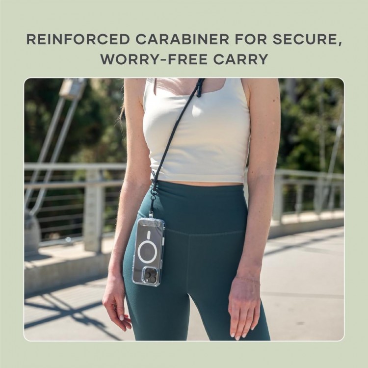 SATECHI OntheGo 2-σε-1 60W USB-C Lanyard Universal Crossbody ιμάντας με ενσωματωμένο Braided καλώδιο δεδομένων για SMARTPHONES, 1.5μ, - ΜΑΥΡΟ - SA-ST-LOTGLK