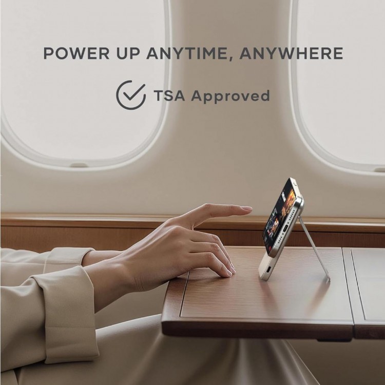 SATECHI OntheGo Qi2 Ασύρματος PowerBank 5.000mAh Φορτιστής με Αναδιπλούμενη 15W βάση - Sand ΜΠΕΖ - SA-ST-B5Q2SW