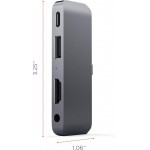 Satechi Αλουμινίου USB-C PD Mobile Pro Hub, 4K HDMI, USB 3.0 & 3.5mm Audio - ΓΚΡΙ - SA-ST-TCMPHM