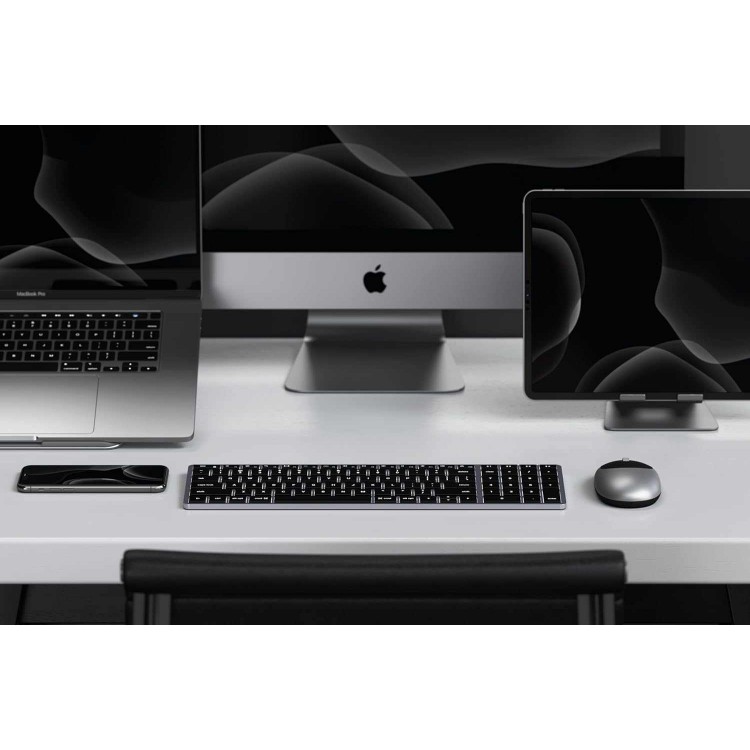 SATECHI Slim X2 Bluetooth Backlit Ασύρματο πληκτρολόγιο Αλουμινίου για Apple Mac, iMac, Macbook - QWERTY - ΓΚΡΙ - SA-ST-BTSX2M