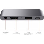 Satechi Αλουμινίου USB-C PD Mobile Pro Hub, 4K HDMI, USB 3.0 & 3.5mm Audio - ΓΚΡΙ - SA-ST-TCMPHM