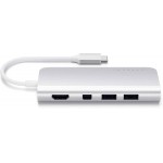 Satechi Aluminum Type-C PD Προσαρμογέας πολυμέσων - ΑΣΗΜΙ - SA-ST-TCMM8PAS