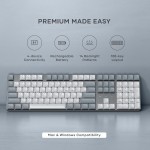 SATECHI Slim SM3 108 πλήκτρων Μηχανικό Bluetooth LED Backlit Ασύρματο Gaming πληκτρολόγιο για Apple Mac, iMac, Macbook, Windows PCS - QWERTY - ΓΚΡΙ - ST-KSM3LT-EN