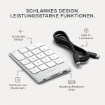 SATECHI BLUETOOTH Slim USB-C Επαναφορτιζόμενο Ασύρματο αριθμητικό πληκτρολόγιο, 18 πλήκτρων, aluminium design, για MacOS/ συμβατό με Windows - ΑΣΗΜΙ - SA-ST-KSALKPS