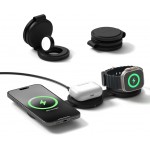SATECHI OntheGo 3-in-1 Ασύρματος Φορτιστής με Αναδιπλούμενη Qi2 βάση για Αpple iPhone, APPLE AIRPODS, Apple Watch Series 15W - ΜΑΥΡΟ - SA-ST-QTG31K