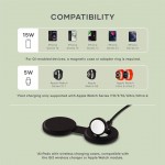 SATECHI OntheGo 2-in-1 Ασύρματος Φορτιστής με Αναδιπλούμενη Qi2 βάση για Αpple iPhone, Apple Watch Series 15W - ΜΑΥΡΟ - SA-ST-QTG21K