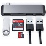 Satechi USB-C Combo Hub Adapter 3X Θύρες USB-A 3.0 Αλουμινίου, 3-σε-1, με αναγνώστη καρτών Micro SD/SD/TF - ΓΚΡΙ - SA-ST-TCUHM