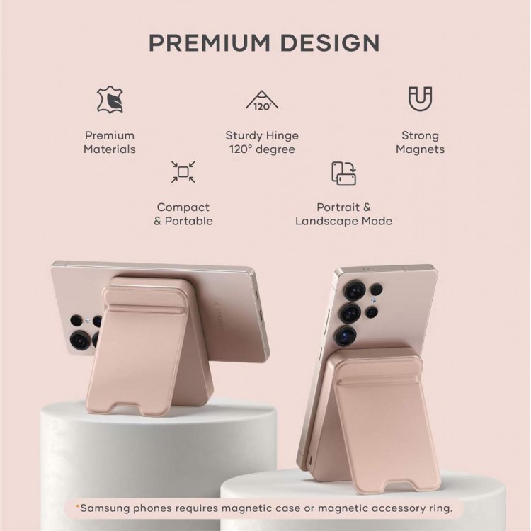 SATECHI OntheGo Qi2 Ασύρματος PowerBank 10.000mAh Φορτιστής με Αναδιπλούμενη 15W βάση - ΡΟΖ Desert - SA-ST-B10Q2SR
