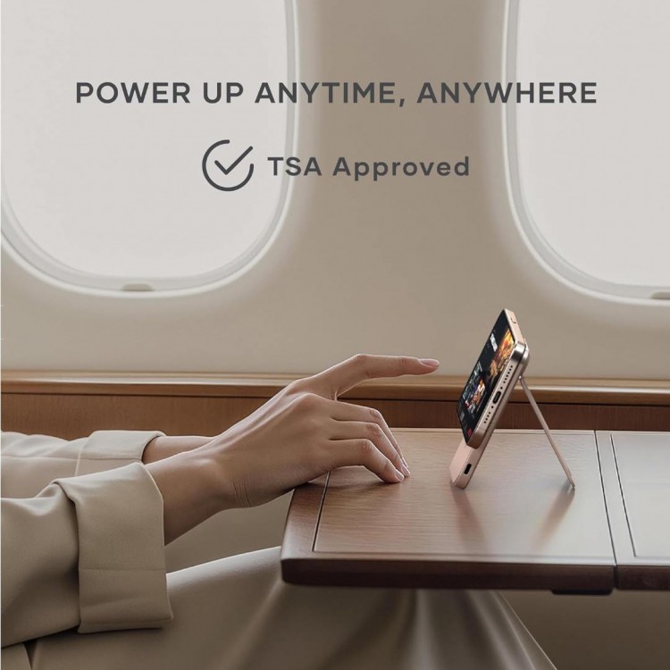 SATECHI OntheGo Qi2 Ασύρματος PowerBank 5.000mAh Φορτιστής με Αναδιπλούμενη 15W βάση - Desert ΡΟΖ - SA-ST-B5Q2SR