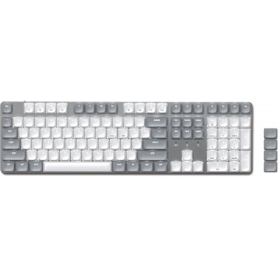 SATECHI Slim SM3 108 πλήκτρων Μηχανικό Bluetooth LED Backlit Ασύρματο Gaming πληκτρολόγιο για Apple Mac, iMac, Macbook, Windows PCS - QWERTY - ΓΚΡΙ - ST-KSM3LT-EN