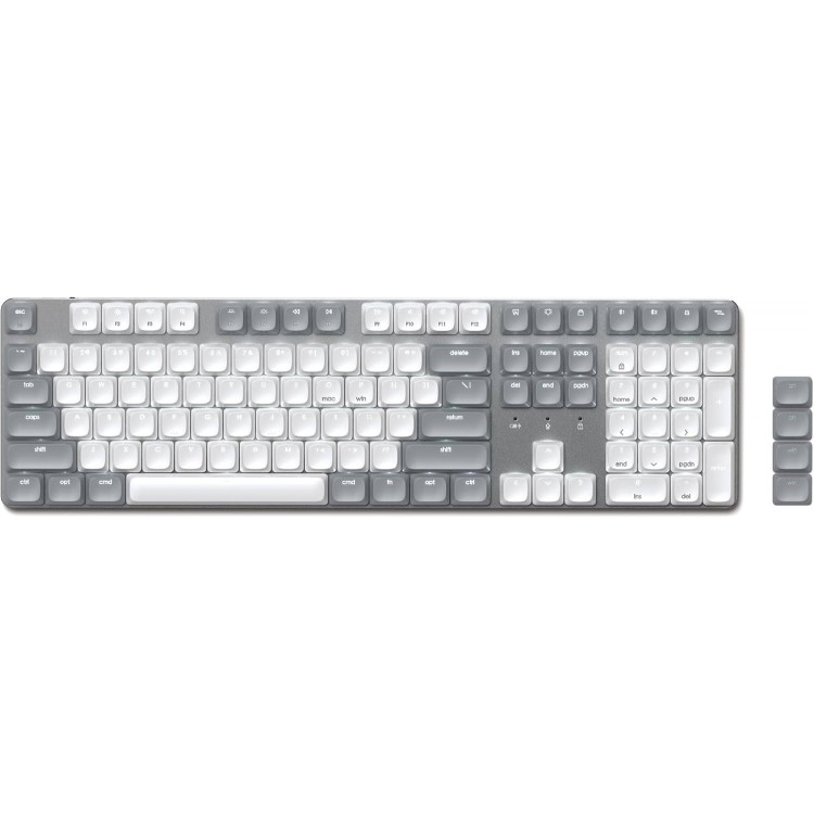 SATECHI Slim SM3 108 πλήκτρων Μηχανικό Bluetooth LED Backlit Ασύρματο Gaming πληκτρολόγιο για Apple Mac, iMac, Macbook, Windows PCS - QWERTY - ΓΚΡΙ - ST-KSM3LT-EN