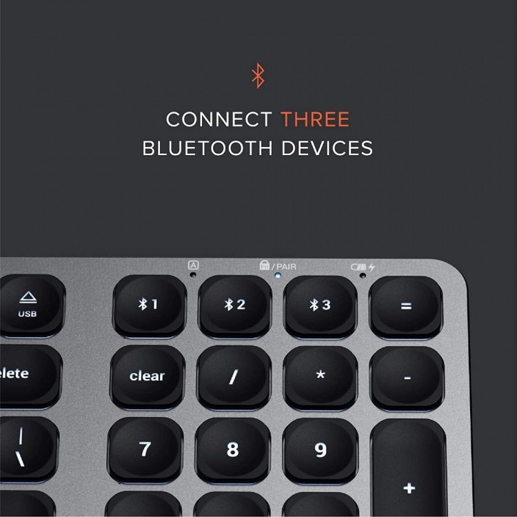 SATECHI Backlit Ασύρματο πληκτρολόγιο Bluetooth Αλουμινίου για Apple Mac, iMac, Macbook - QWERTY - ΜΑΥΡΟ - SA-ST-ACBKM