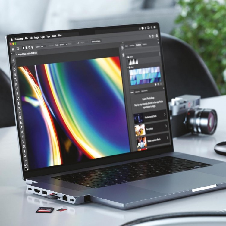 Satechi Aluminum USB-C Pro Hub Max Multiport Adapter για Apple MacBook Pro M1,M2,M3 series (2016-2024) - ΓΚΡΙ - SA-ST-UCPHMXM