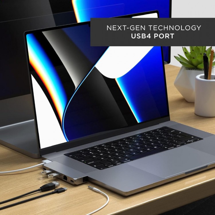 Satechi Αλουμινίου USB-C Pro Hub Mini Multiport Adapter για Apple MacBook Pro M1,M2,M3 series (2016-2024) - Γκρι - SA-ST-UCPHMIM
