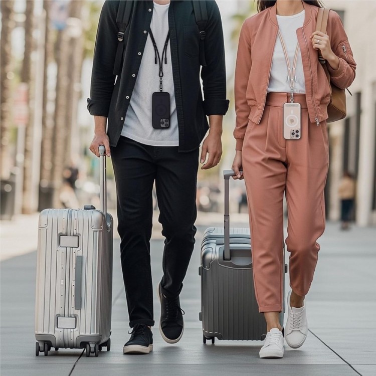 SATECHI OntheGo 2-σε-1 60W USB-C Lanyard Universal Crossbody ιμάντας με ενσωματωμένο Braided καλώδιο δεδομένων για SMARTPHONES, 1.5μ, - ΜΑΥΡΟ - SA-ST-LOTGLK