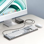 SATECHI Slim SM3 108 πλήκτρων Μηχανικό Bluetooth LED Backlit Ασύρματο Gaming πληκτρολόγιο για Apple Mac, iMac, Macbook, Windows PCS - QWERTY - ΓΚΡΙ - ST-KSM3LT-EN