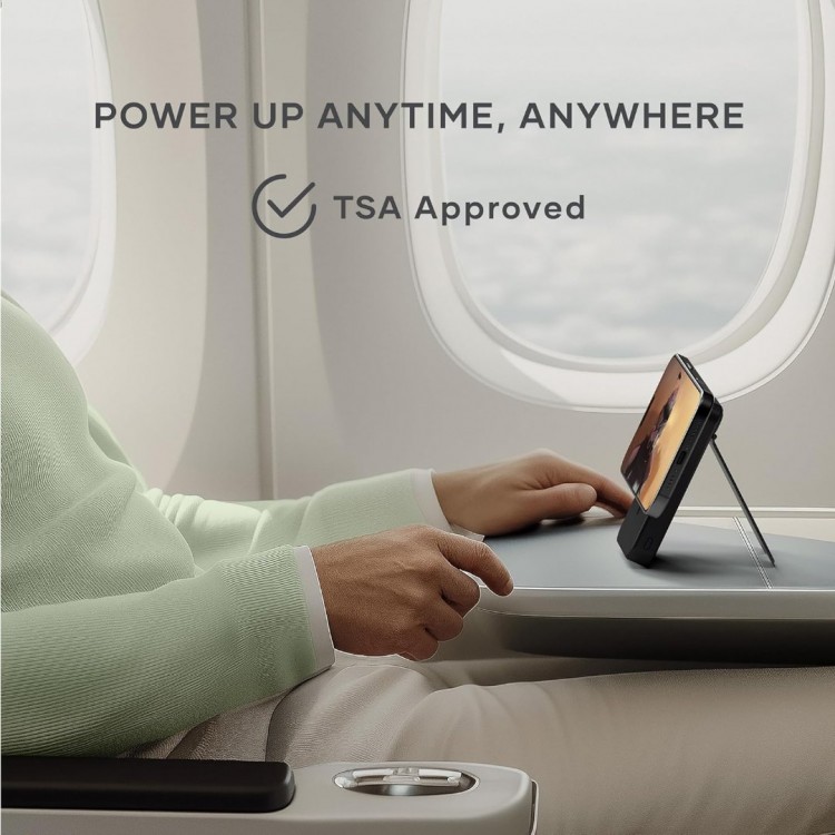 SATECHI OntheGo Qi2 Ασύρματος PowerBank 10.000mAh Φορτιστής με Αναδιπλούμενη 15W βάση - ΜΑΥΡΟ - SA-ST-B10Q2SK