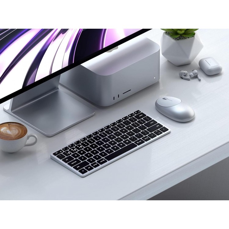 SATECHI Slim X1 Bluetooth Backlit Ασύρματο πληκτρολόγιο Αλουμινίου για Apple Mac, iMac, Macbook - QWERTY - ΑΣΗΜΙ - ST-BTSX1S