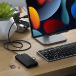 Satechi USB-C Hub Αλουμινίου 9-in-1 Multiport Adapter On-The-Go Multiport Adapter για Apple MacBook Pro/Air M2/ M1, Apple iPad Pro/Air, Apple M2 Mac Mini, iMac M1 - ΜΑΥΡΟ - SA-ST-UCMBAK